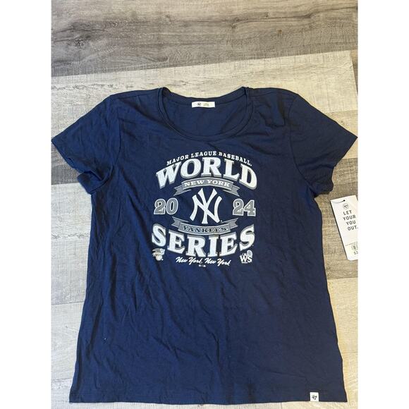 New York Yankees Shirt Womens Large Navy Blue MLB Baseball 2024 World Series Tee - Picture 6 of 10
